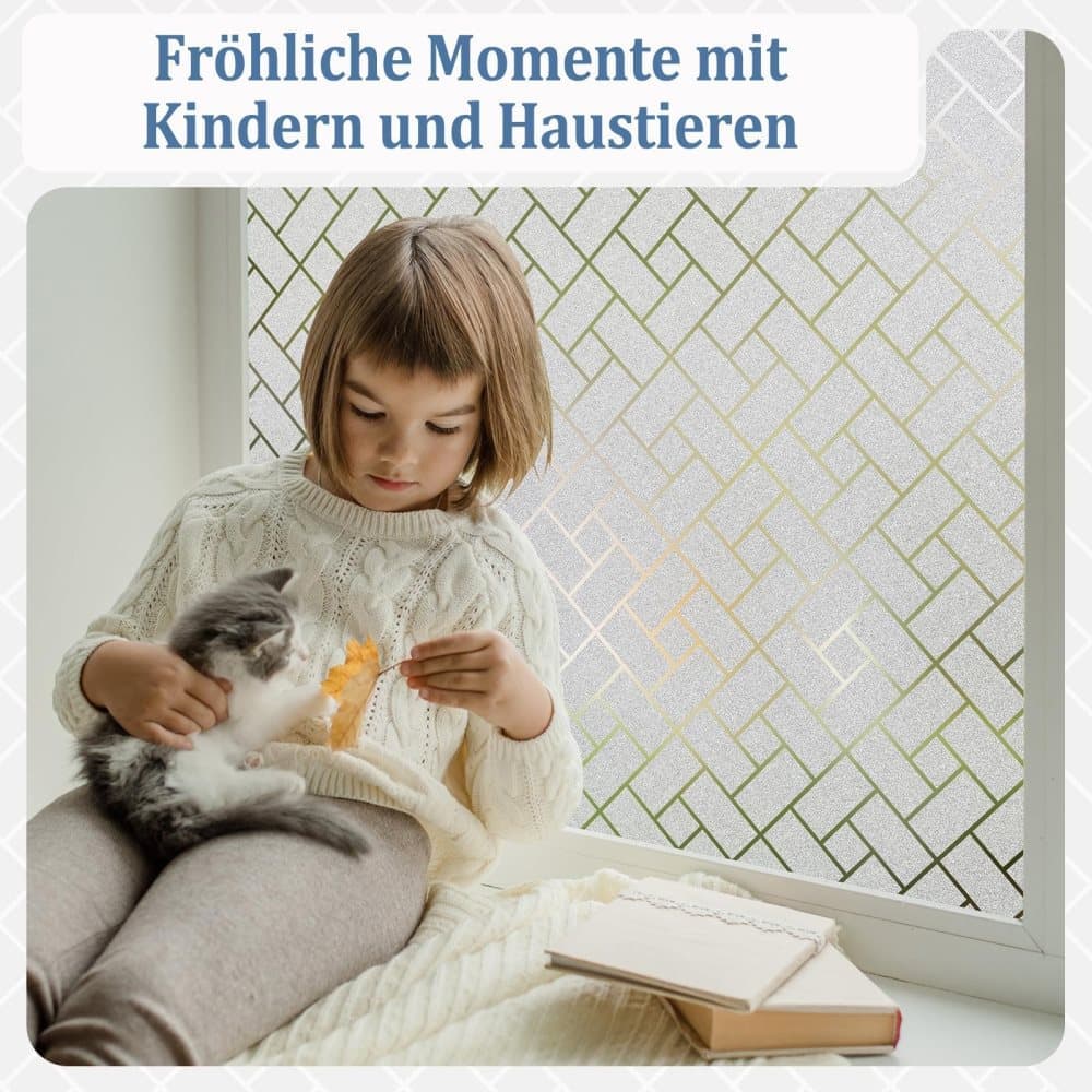 50cmx2m Window Film Self Adhesive Privacy Protection 3D Decorative Frosted Glass Film