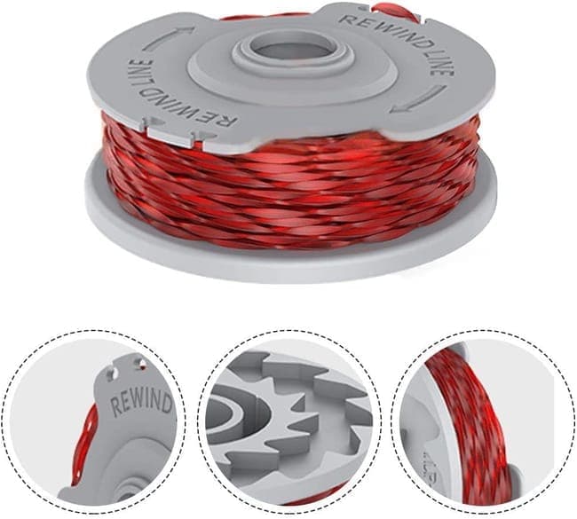 4 pcs Flymo Grass Trimmer Replacement Spool, 1.5mm Nylon Double Line with Auto Feed