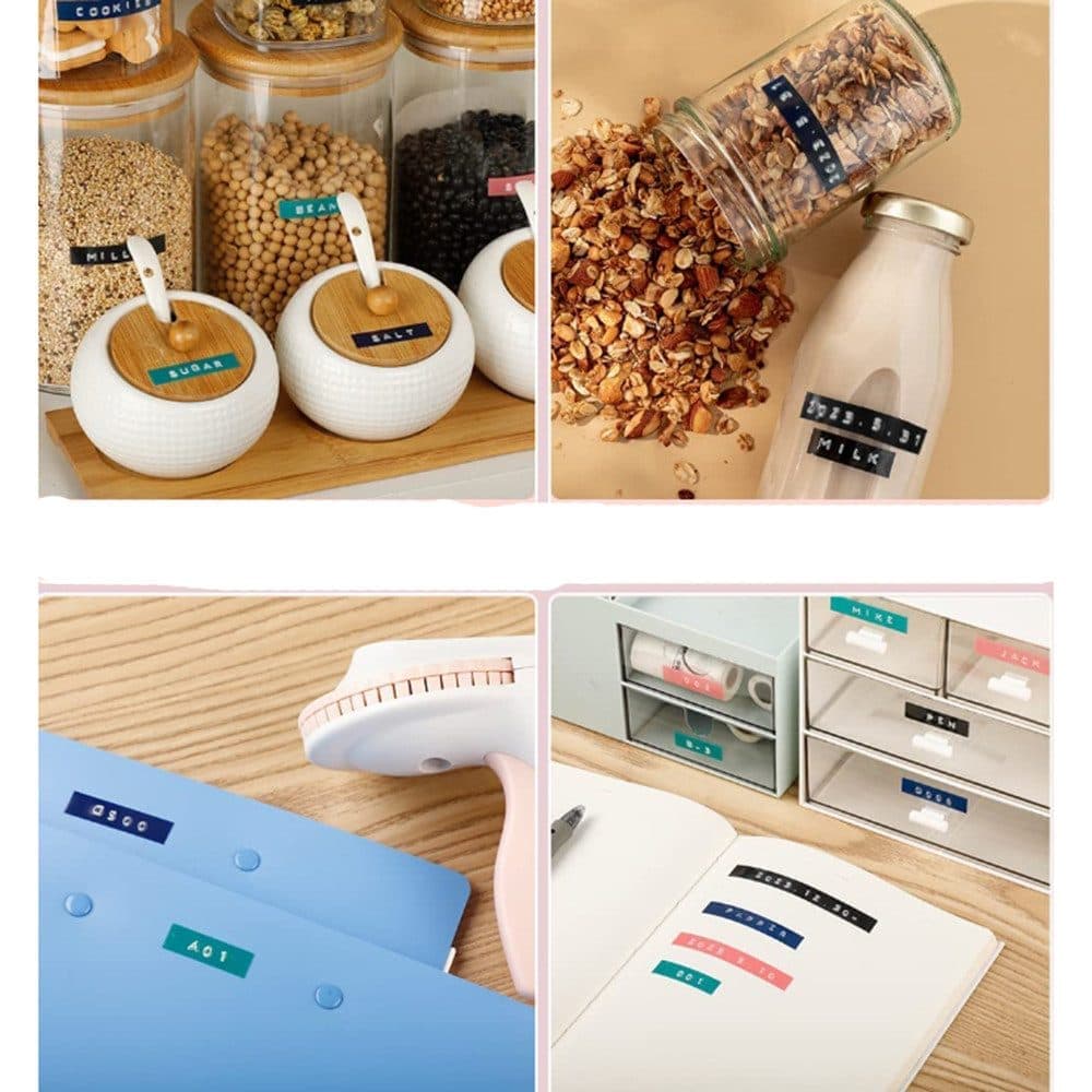 Portable Label Printer with 6 Rolls of Label Tape, Multifunction 3D Printer for Home Use, Easy to Use, Green