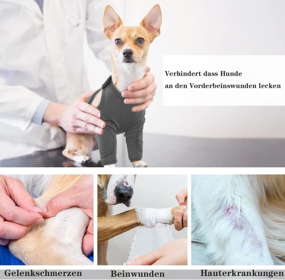 1 Pair Breathable Elastic Dog Elbow Protector for Post-Surgery, Prevents Licking and Biting, Size S Light Gray