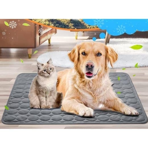 Cooling Mat for Dogs and Cats, 50x40cm, Dark Gray, Breathable, Multiple Colors Available