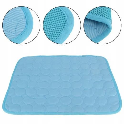 1 Cooling Mat for Dogs and Cats, Breathable Pet Cooling Pad in Blue, 62×50cm