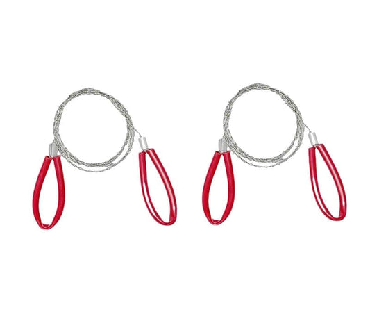 2 pcs Stainless Steel Wire Saw for Camping Hiking Emergencies, Cuts PVC Wood Plastic, Lightweight Durable, Red