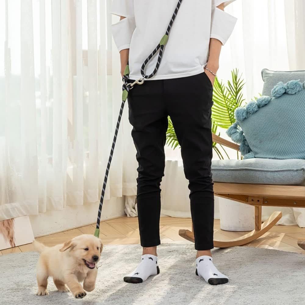 Reflective Hands-Free Dog Leash with Shoulder Strap for Jogging, Compatible with Small and Medium Dogs, Blue, 1 Pack