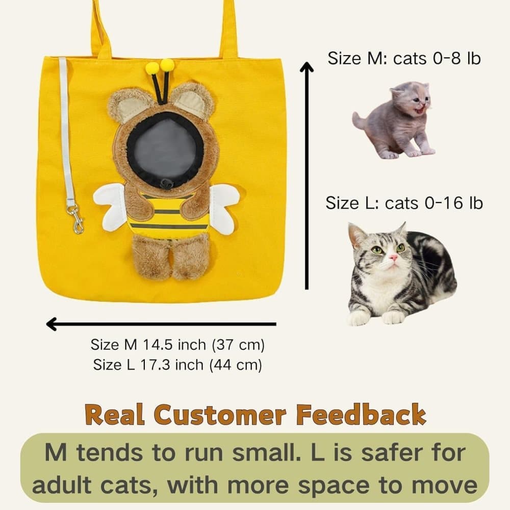 Portable Pet Shoulder Bag for Small Dogs and Cats, 44x44cm, Gray, with Hands-Free Side Opening, Cat Motif, Ideal for Outdoor Travel