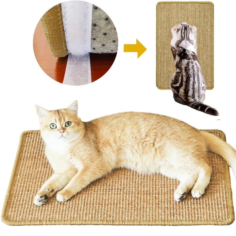 Natural Jute Cat Scratching Mat, Durable Floor Mat and Sustainable Cat Furniture, 30x40cm