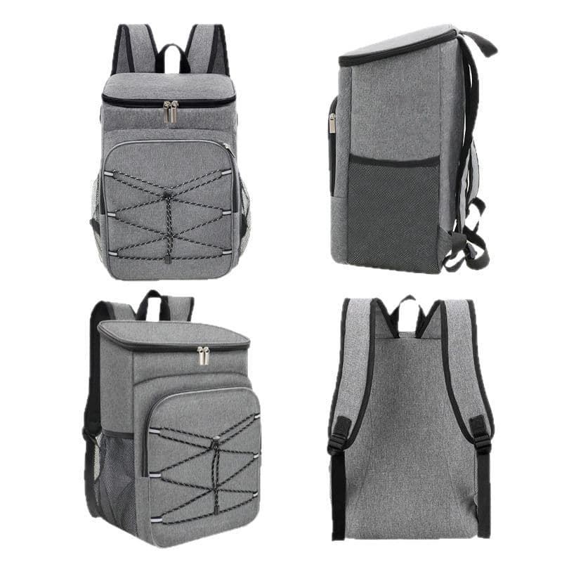 Insulated Backpack Cooler Bag Large Capacity Waterproof for Picnic Camping Lunch Grill, Gray