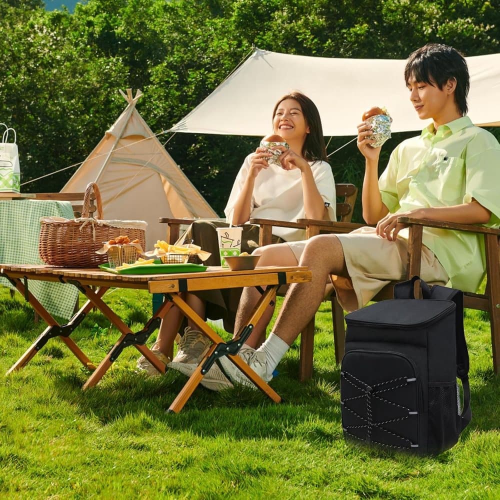 40L Insulated Backpack Cooler Bag Waterproof for Picnic Camping Travel Lunch Grill, Black