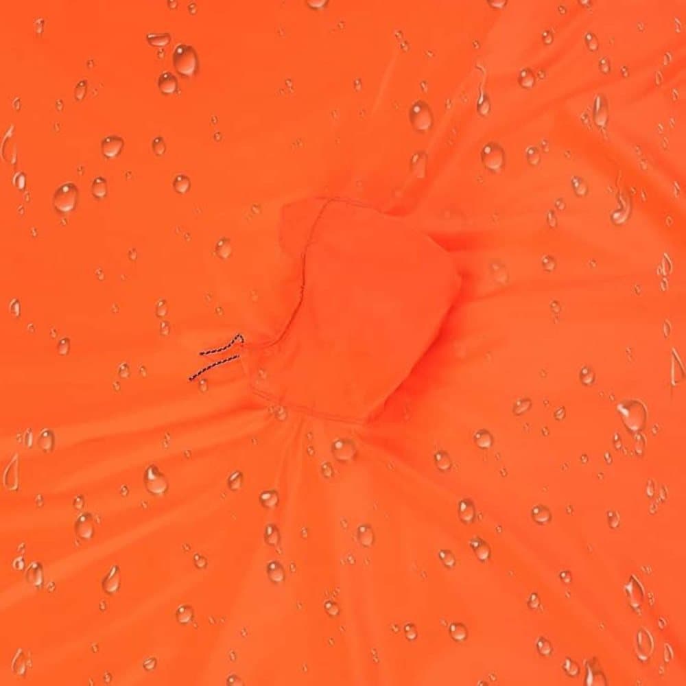 Breathable Waterproof 3-in-1 Rain Jacket Poncho with Hood for Outdoor Activities, Orange