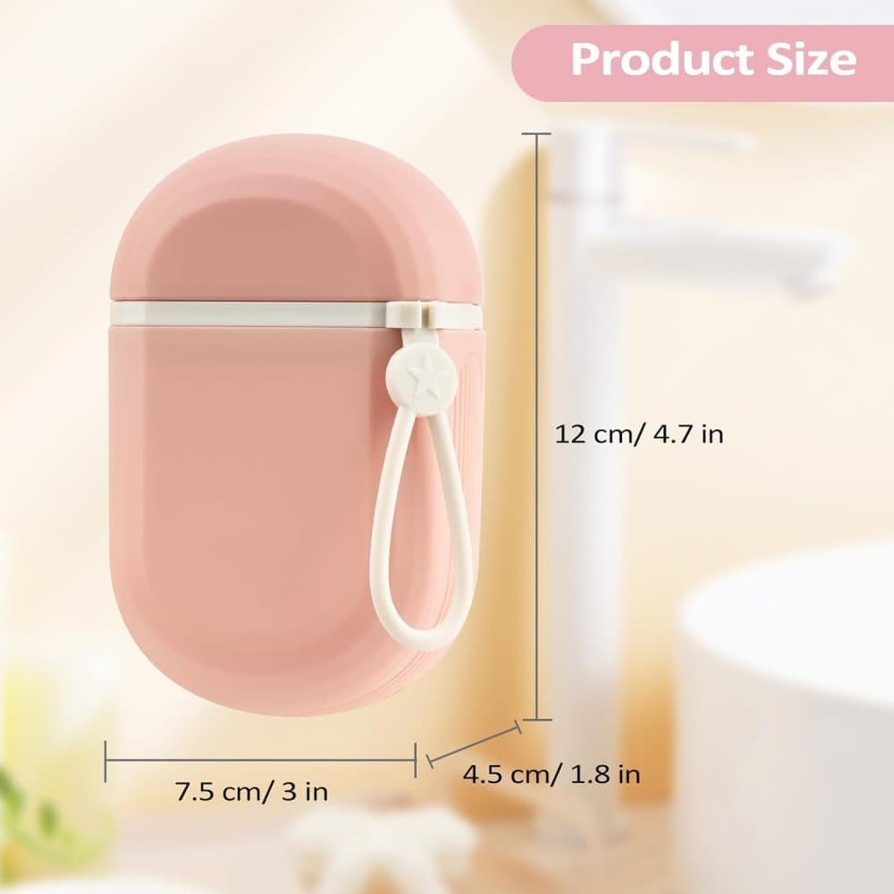 2-Pack Portable Soap Dish with Drainage Grid and Handle, Waterproof Travel Soap Holder for Outdoor Activities