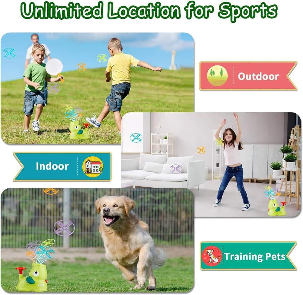 Kids Flying Disc Game with 8 Discs and Safety Glasses, Outdoor Toy for Children