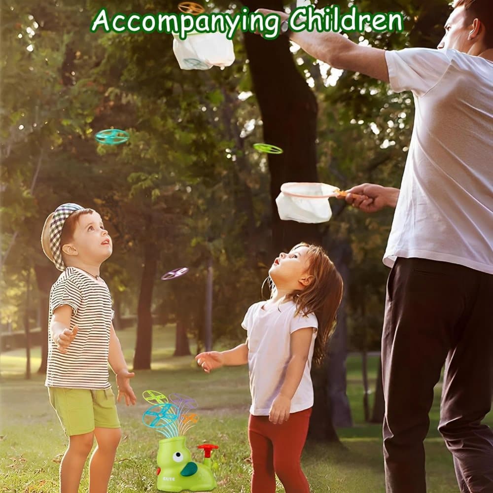 Kids Flying Disc Game with 8 Discs and Safety Glasses, Outdoor Toy for Children