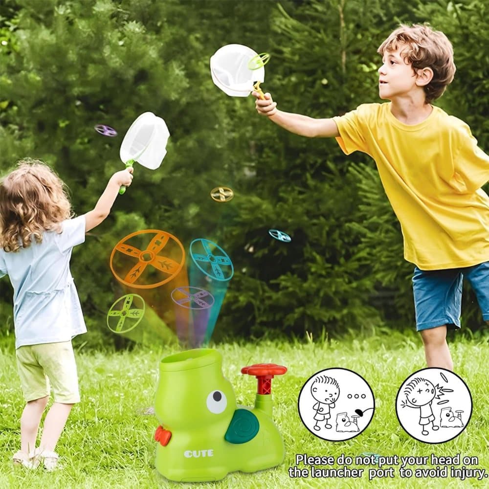 Kids Flying Disc Game with 8 Discs and Safety Glasses, Outdoor Toy for Children