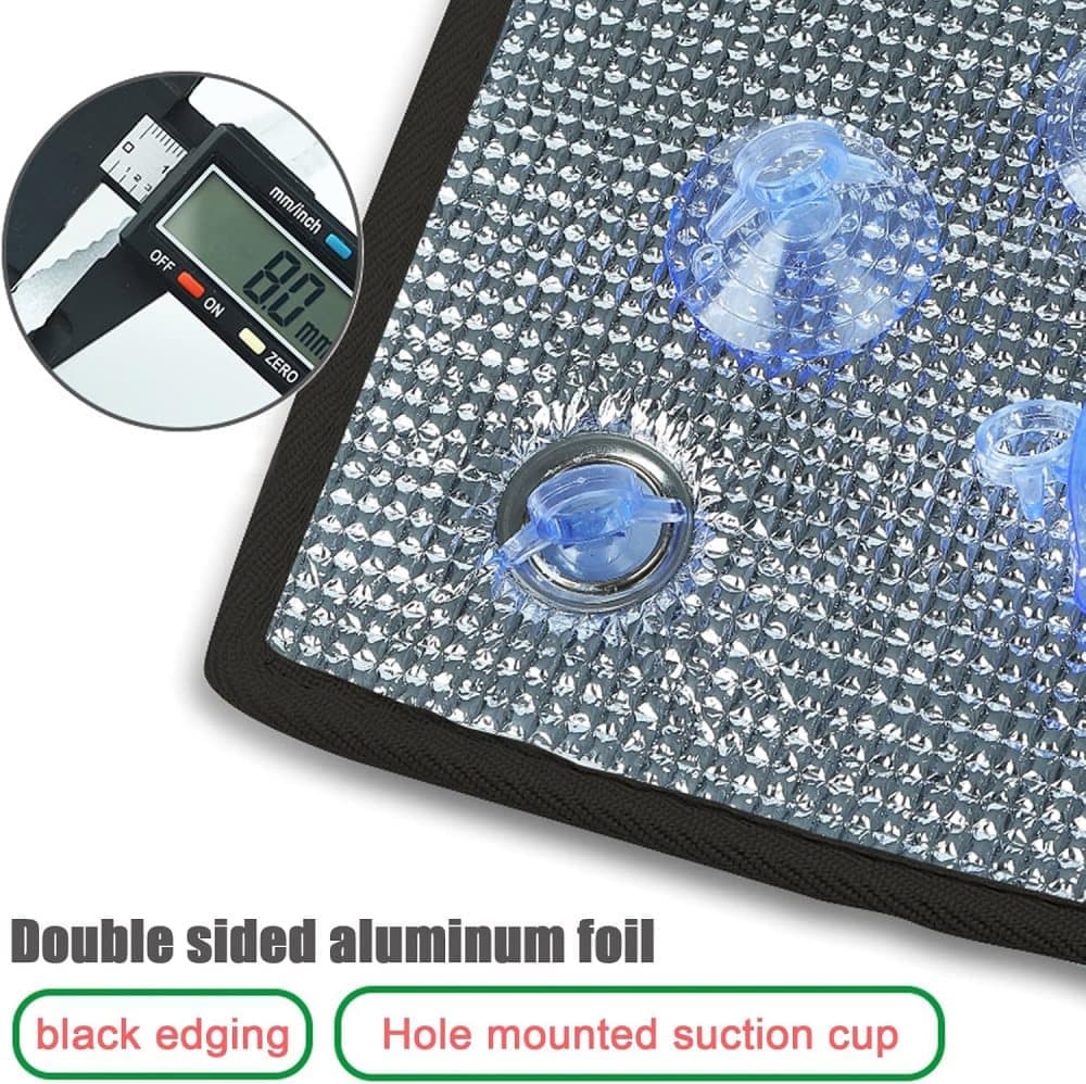 50x50cm Aluminum Foil Self-Adhesive Sun Protection Film for Balcony Windows and Conservatories, Thermal Insulation UV Privacy Protection, Black