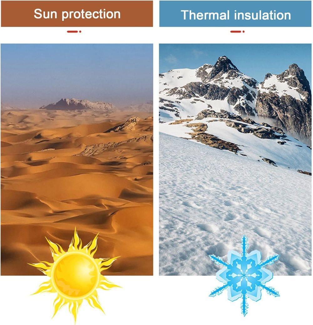 50x50cm Aluminum Foil Sun Protection Film, Self Adhesive Thermal Insulation UV Privacy Film for Windows, Balcony, Conservatories, Gray