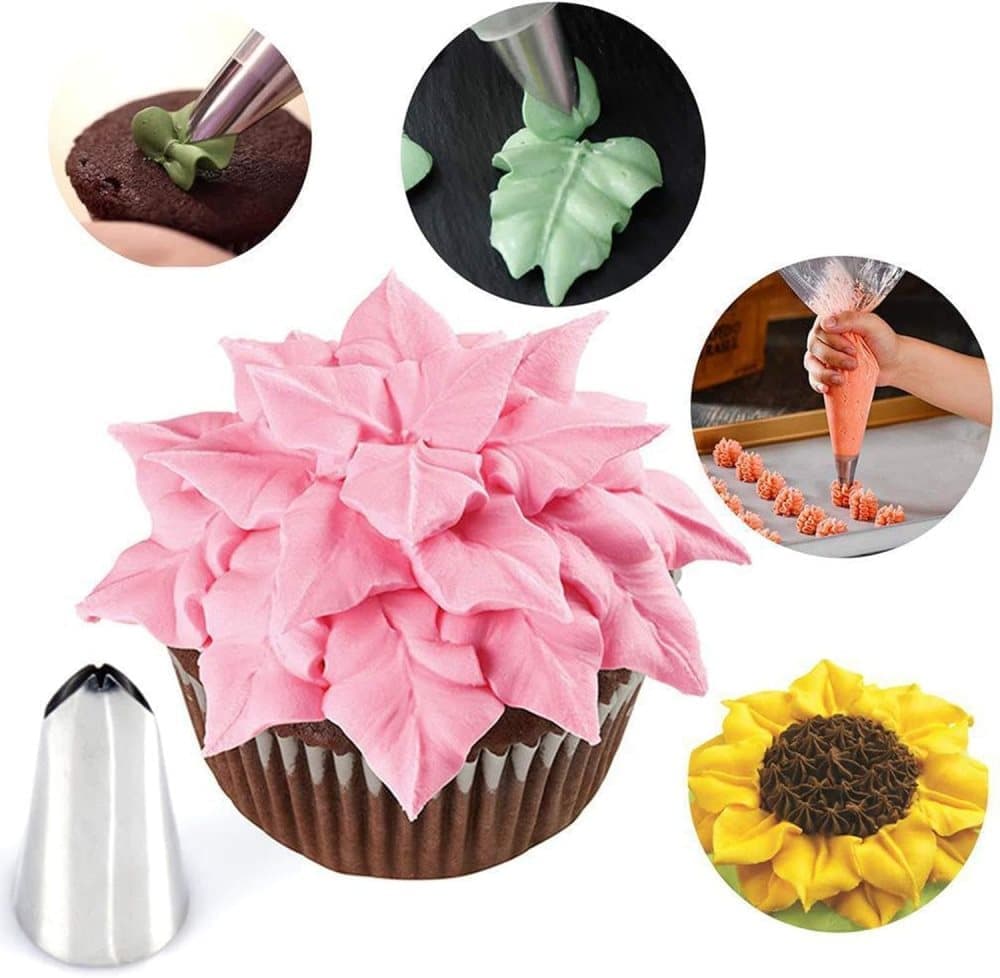 120-Piece Cake Decorating Piping Bag and Nozzle Set with Tulle, 12-Inch