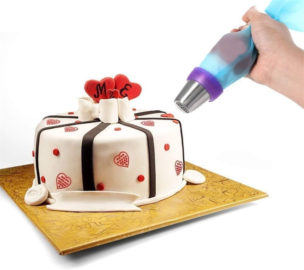120-Piece Cake Decorating Piping Bag and Nozzle Set with Tulle, 12-Inch