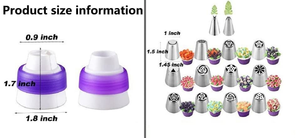 120-Piece Cake Decorating Piping Bag and Nozzle Set with Tulle, 12-Inch