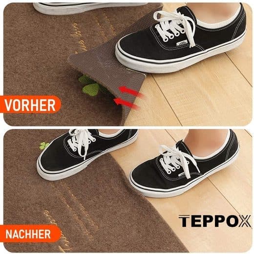 24 Non-Slip Mats Black, Washable and Reusable for Carpets and Floors, 13 x 2.5 cm