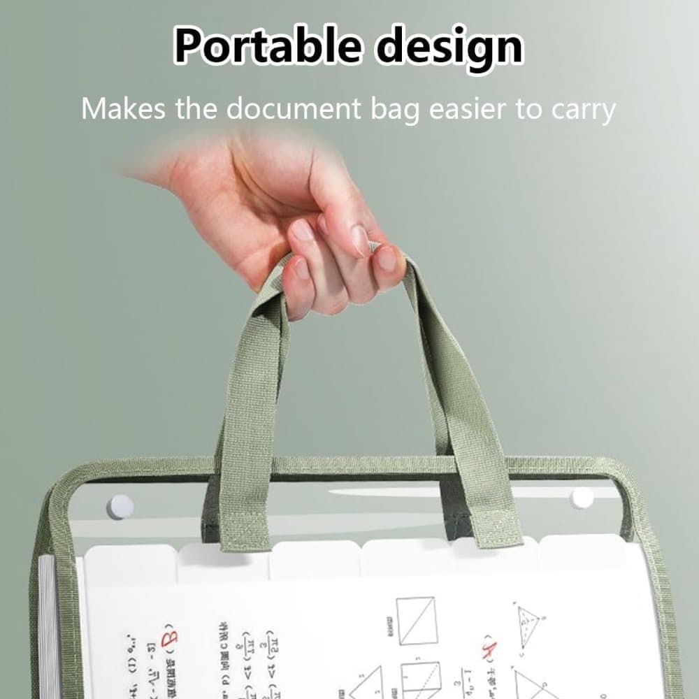13 Compartments A4 Document Folder, Transparent Waterproof with Snaps, Light Brown, Compatible with Office Supplies