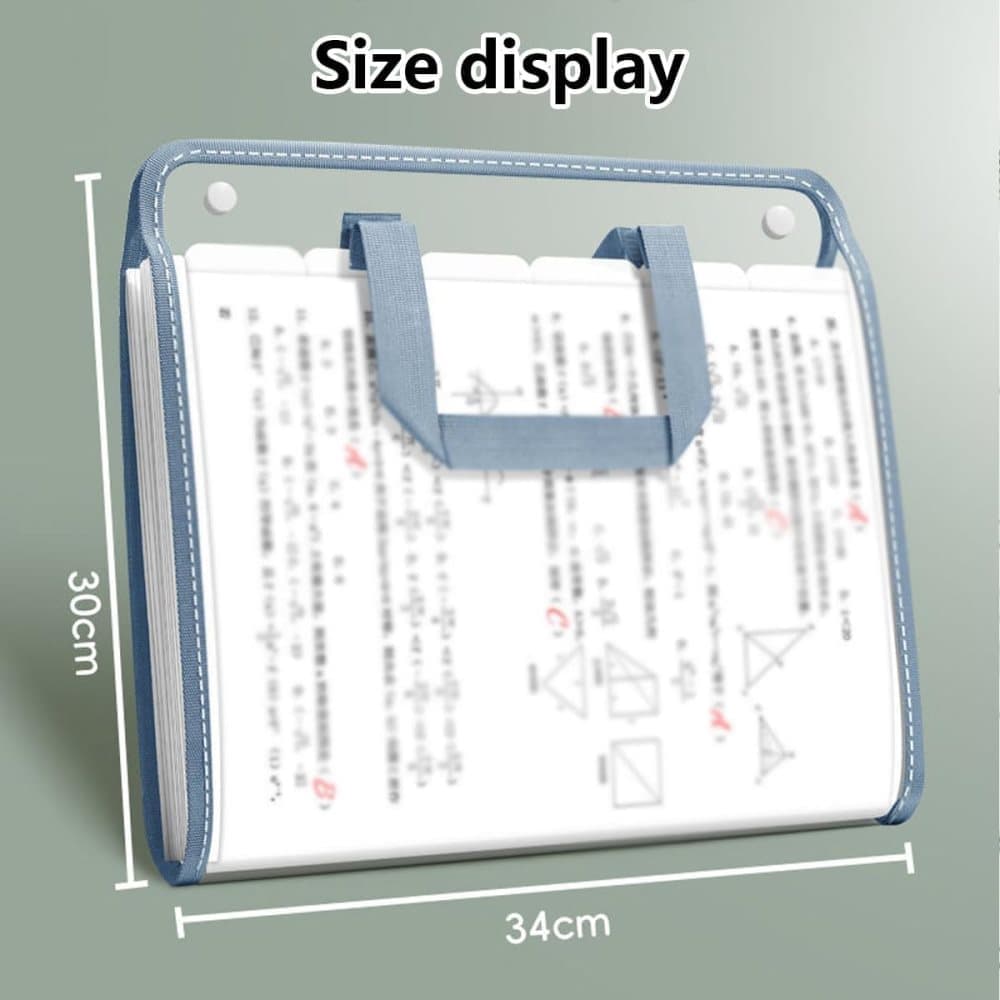 13 Compartments A4 Document Folder, Transparent Waterproof with Snaps, Light Brown, Compatible with Office Supplies