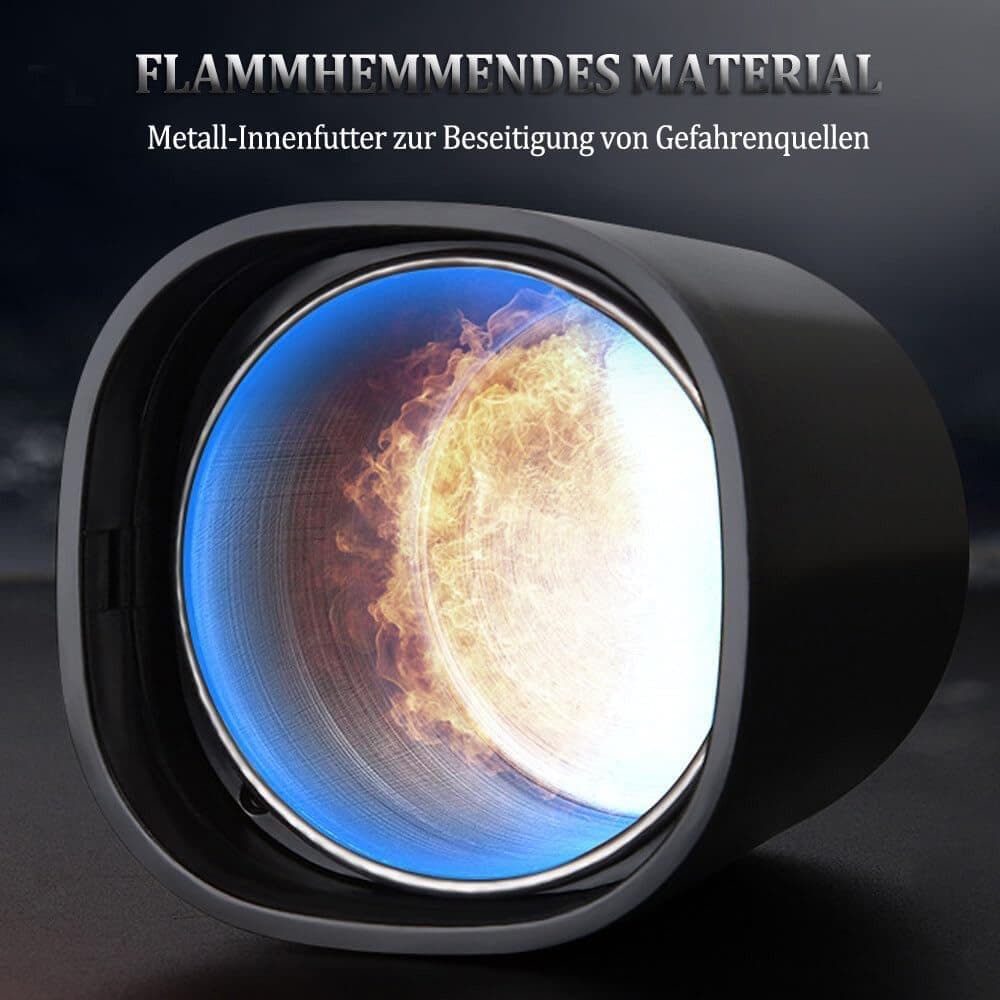 Portable LED Ashtray with Lid, Odorless Automatic Extinguishing Car Ashtray, Compatible with All Brands, Black