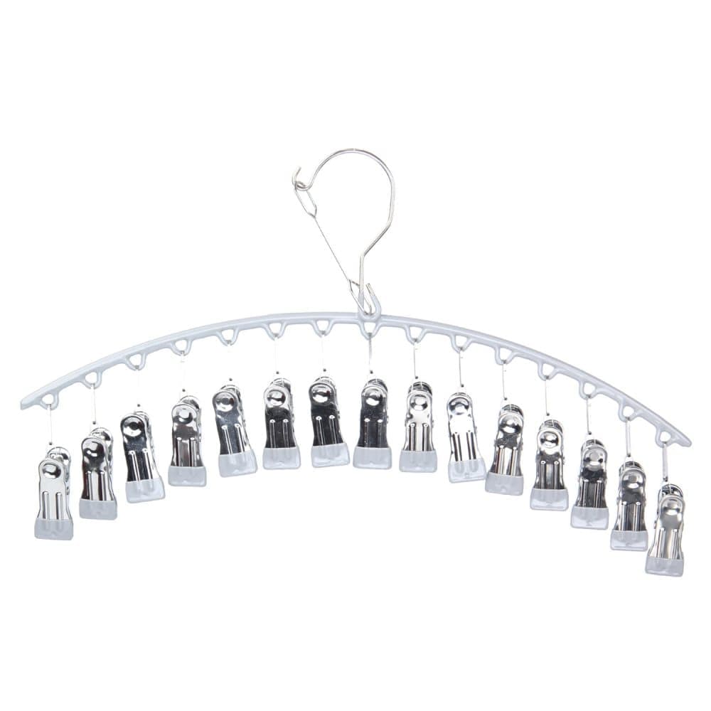 2-Pack Metal Windproof Trouser Skirt Hanger with 15 Clips