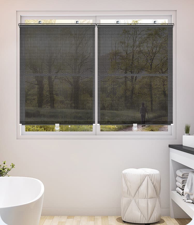 Blackout Curtain with Suction Cups, Removable Window and Car Sunshade, Telescopic Roller Blind, Black and Silver, 40×60cm