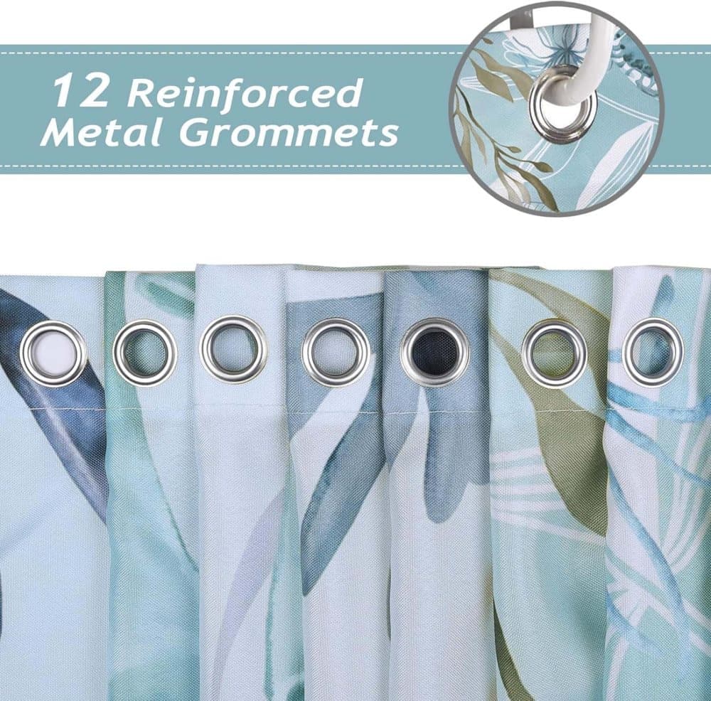 Waterproof polyester shower curtain with sea turtle and dolphin motif, mildew resistant, 180x180 cm, dark blue