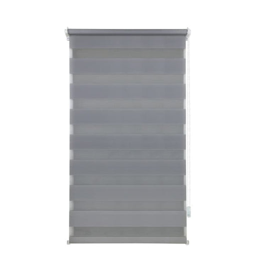 40×150CM Blackout Sun Protection Roller Blind, Blackout Zebra Blind Without Drilling, Gray