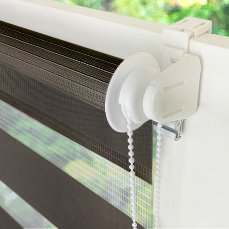 40×150CM Blackout Sun Protection Roller Blind, Blackout Zebra Blind Without Drilling, Gray