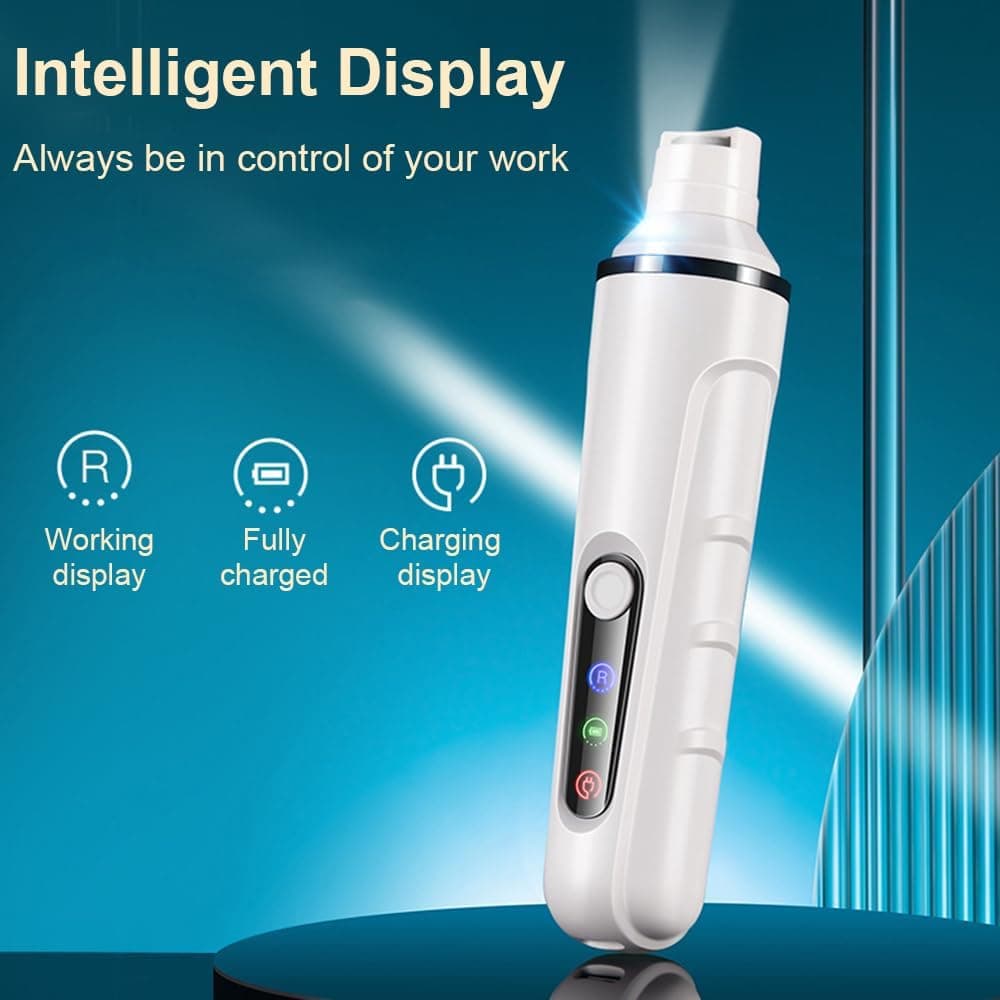 2-in-1 Electric Nail Clippers for Dogs and Cats, Pet Nail Trimmer with LED Light and Low Noise, Compatible with All Breeds, SZ2