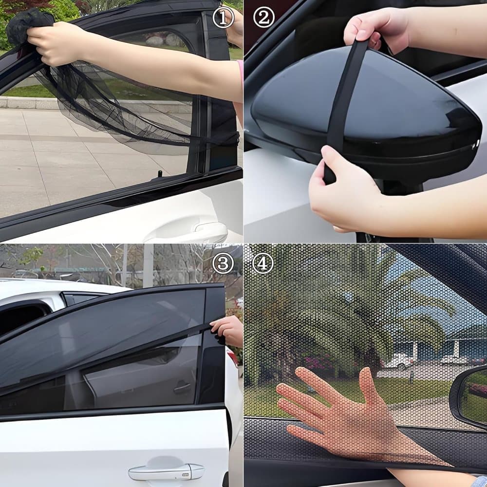 2-Pack Car Sunshade Mosquito Net, Compatible with Most Cars, Attached Over Door
