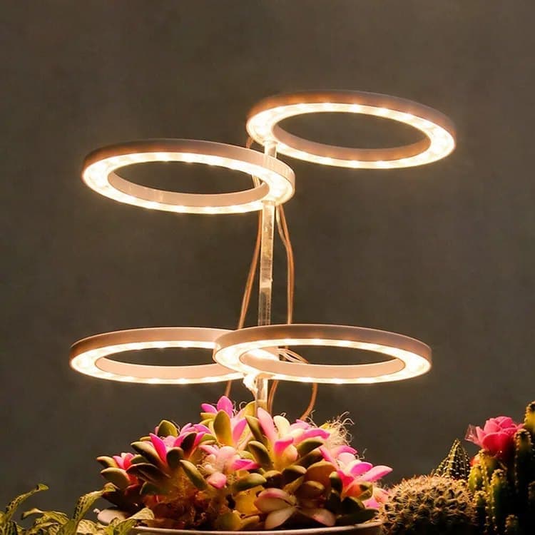 2 pcs LED Grow Light 4000K Full Spectrum with Timer, Adjustable USB Plant Lighting for Small Plants, Beige