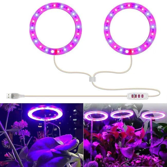2 pcs USB LED Grow Light 4000K Full Spectrum Plant Lighting with Timer Adjustable, Multicolored, for Small Plants Indoor