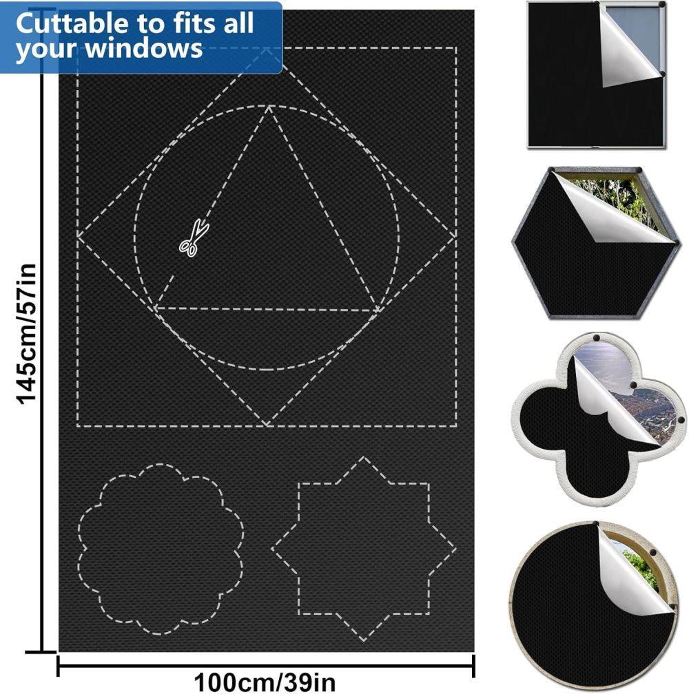Blackout curtain roller blind 100% blackout, 130×145cm