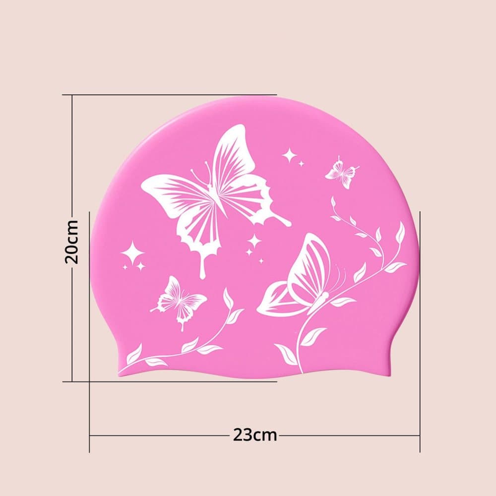 Waterproof Silicone Swimming Cap Non-Slip Elastic Comfortable for Adults, Pink, Compatible with Oral-B