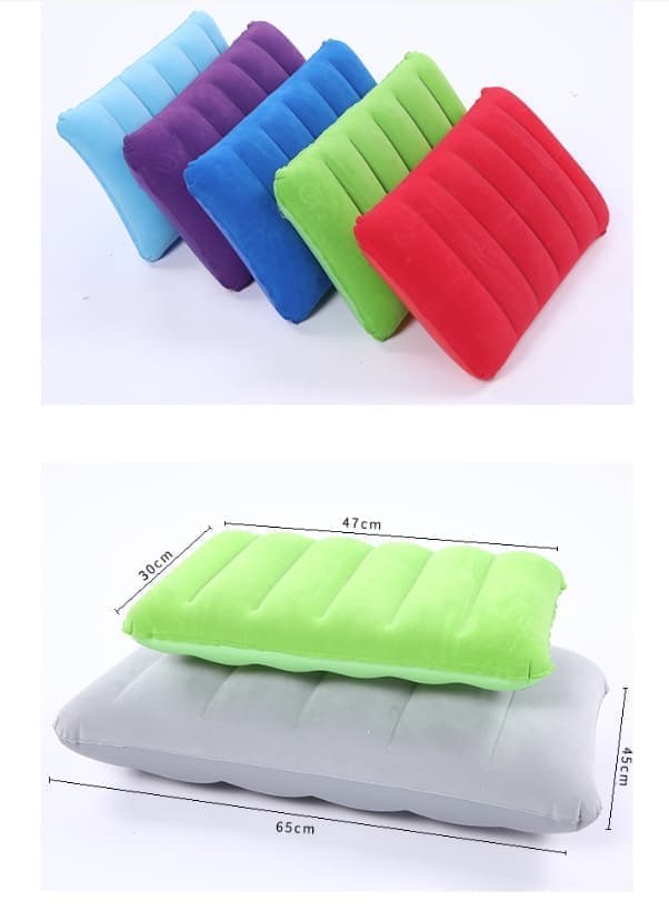 Lightweight Compact Inflatable Pillow for Camping Outdoor Travel and Activities, 47x30cm, Light Blue