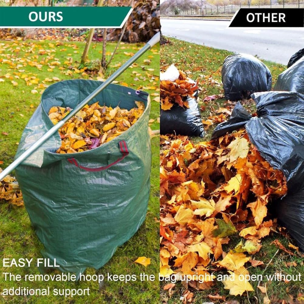 2 Large Capacity Garden Bags with Handles, Self-Standing and Robust for Leaves Lawn Hedges and Garden Waste, 67 x 76cm