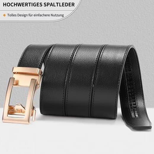 Unisex Leather Belt with Adjustable Buckle, 115/125 cm, Multicolored