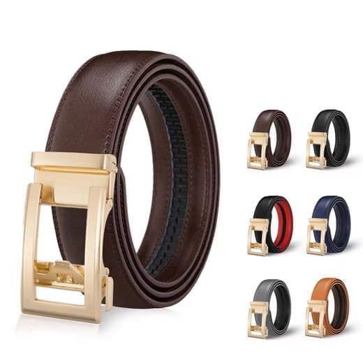 Unisex Leather Belt with Adjustable Buckle, 115/125 cm, Brown