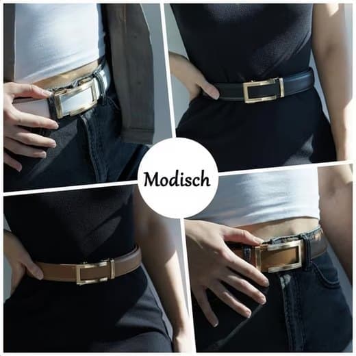 Unisex Leather Belt with Adjustable Buckle, 115/125 cm, Brown