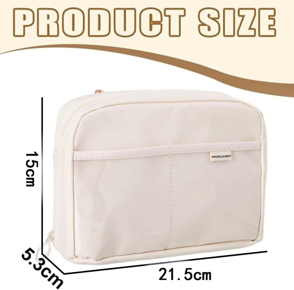Black Large Capacity Pencil Case with Compartments and Zipper, Multifunctional Travel Pencil Box for School and Office