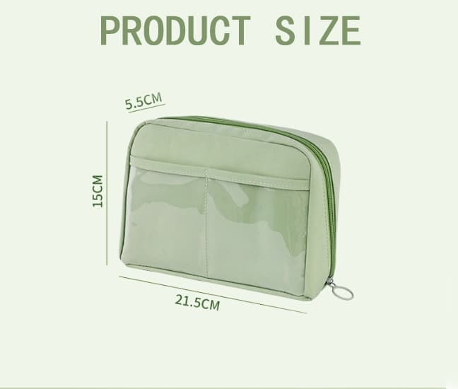 Green Large Capacity Pencil Case with Compartments and Zipper, Multifunctional Travel Pencil Box for School and Office