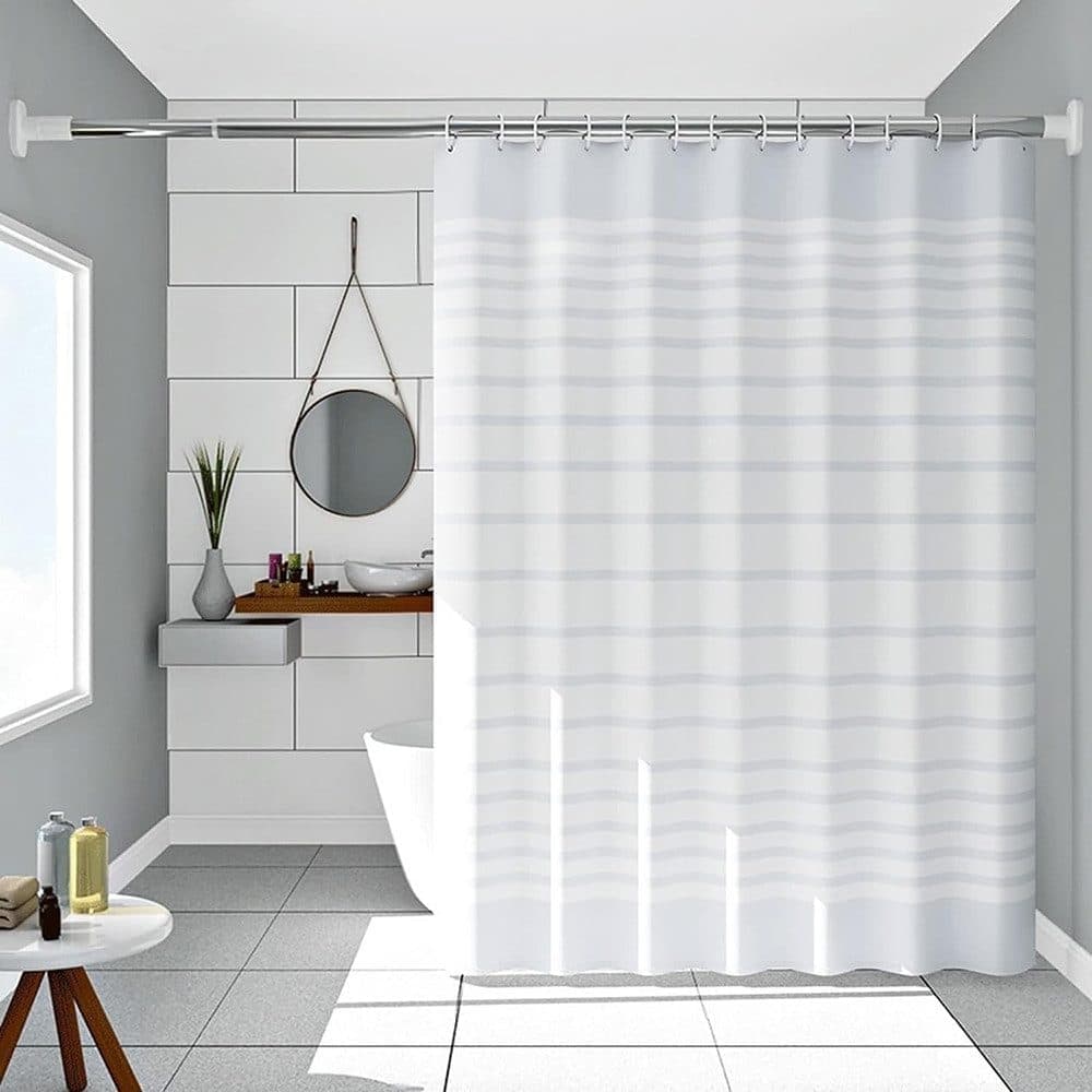 Waterproof PEVA Shower Curtain with Hooks, Mildew Resistant Bathroom Curtain, 200x180cm