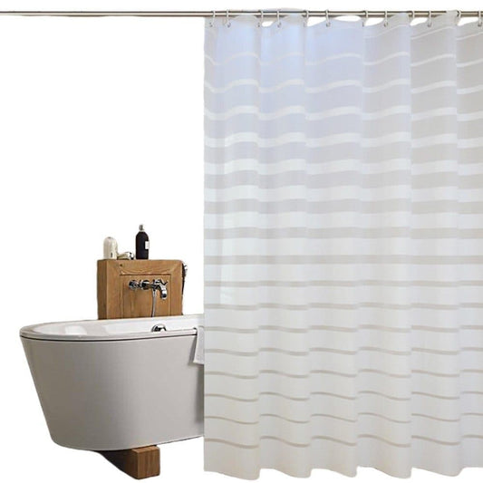 PEVA Waterproof Shower Curtain with Hooks, Mildew Resistant Bathroom Curtain, 180x180cm