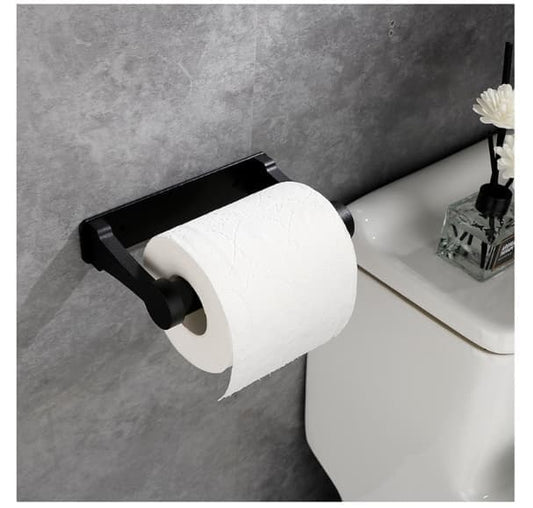 Self-Adhesive Paper Towel Holder for Kitchen and Bathroom, 16x9.8cm, Black