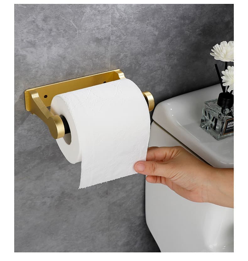 Self-Adhesive Paper Towel Holder for Kitchen and Bathroom, 16x9.8cm, Black