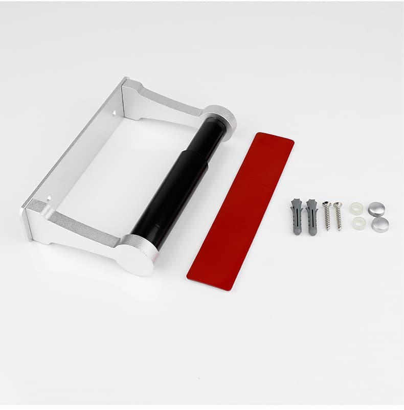 Self-Adhesive Paper Towel Holder for Kitchen and Bathroom, 16x9.8cm, Black