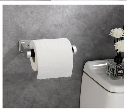 Self-Adhesive Paper Towel Holder, No Drilling Required, Aluminum, Silver, 16x9.8cm, for Kitchen and Bathroom